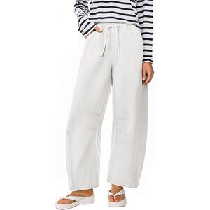 Versatile Y2K Drawstring Jeans - Women’s High Waisted Barrel Style in White